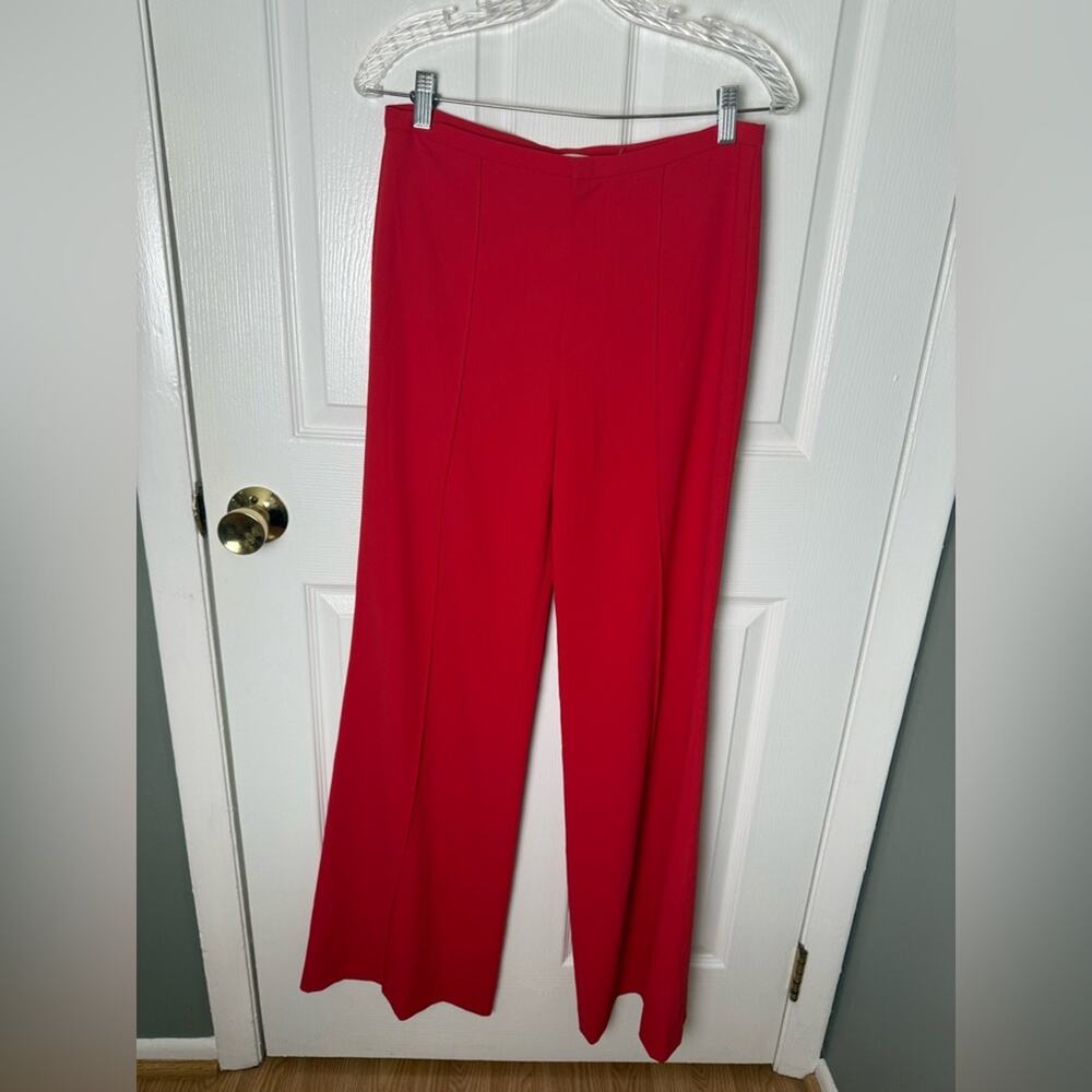Alice + Olivia Dylan High Rise Wide Leg Pants in Poppy Red 6 - Picture 3 of 9
